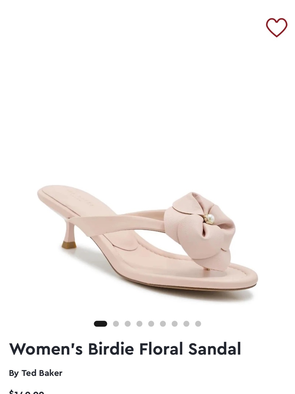 NWT Ted Baker Birdie Pale Pink Floral Pearl Slide Sandals